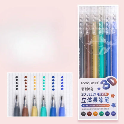 3D Jelly Press Gel Pen - Set OF 6