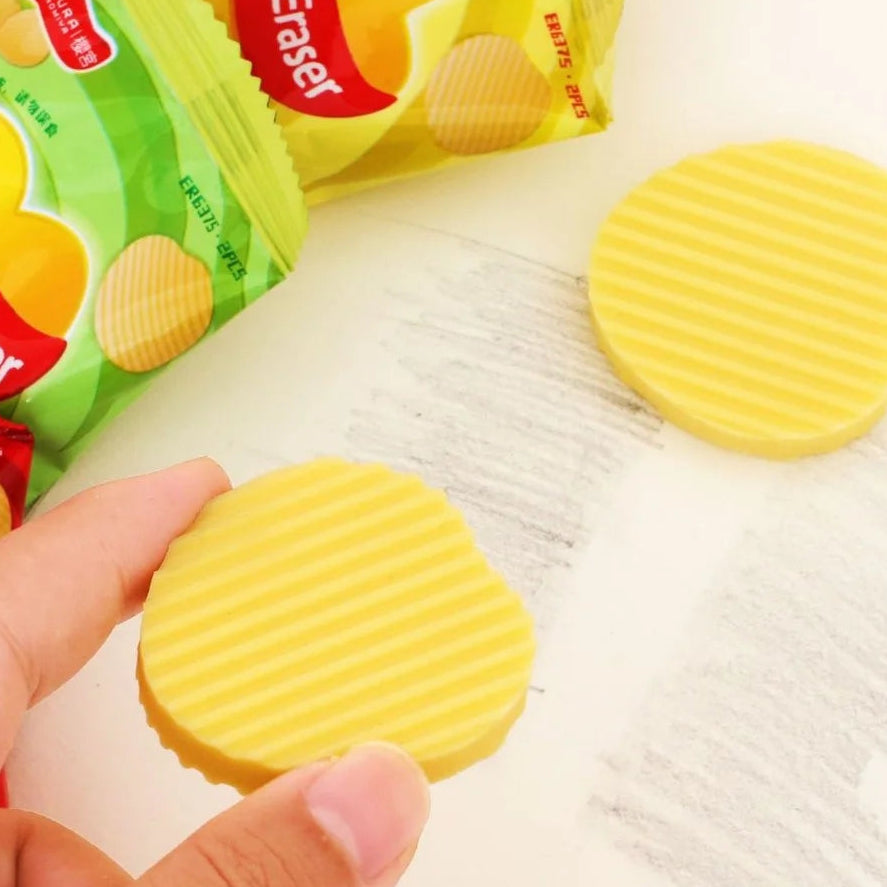 Creative Potato Chips Shape Eraser Pack