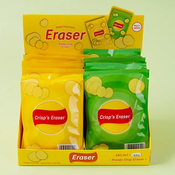 Creative Potato Chips Shape Eraser Pack