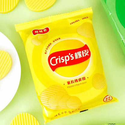 Creative Potato Chips Shape Eraser Pack