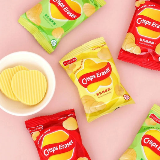 Creative Potato Chips Shape Eraser Pack