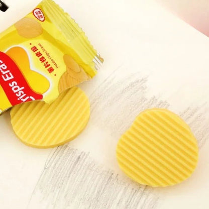 Creative Potato Chips Shape Eraser Pack
