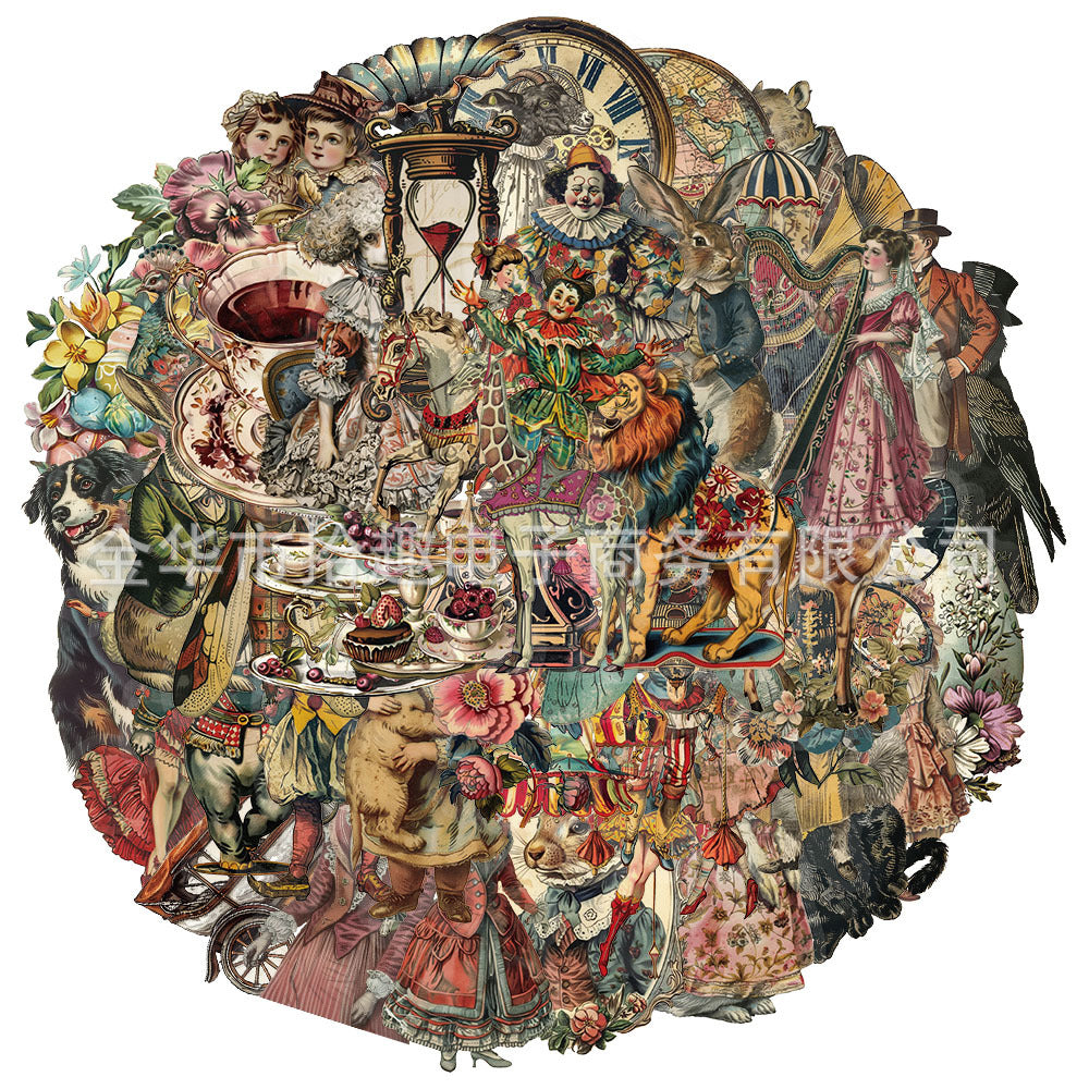 Creative Victorian-era PET transparent Sticker.