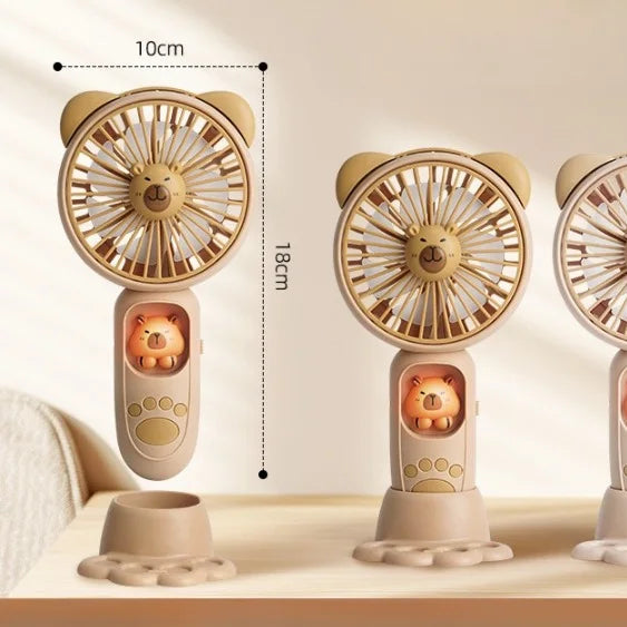 Bear Portable Rechargeable Mini Fan with Light