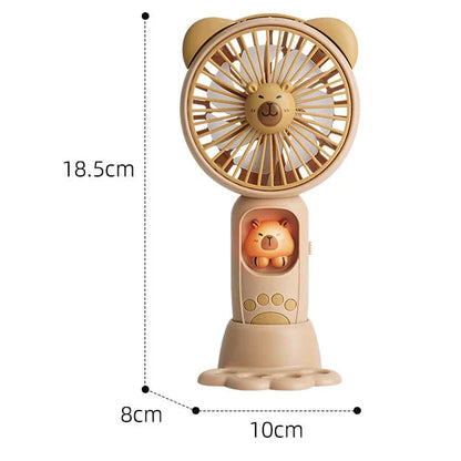 Bear Portable Rechargeable Mini Fan with Light