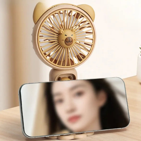 Bear Portable Rechargeable Mini Fan with Light