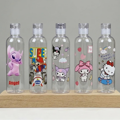 Cartoon Printed Transparent Water Bottle