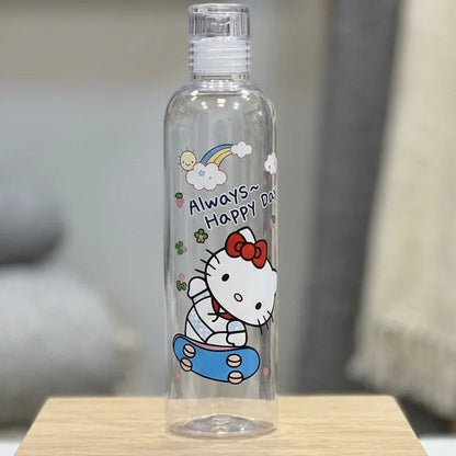 Cartoon Printed Transparent Water Bottle