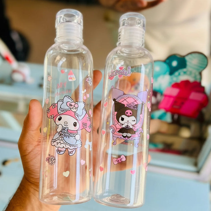 Cartoon Printed Transparent Water Bottle