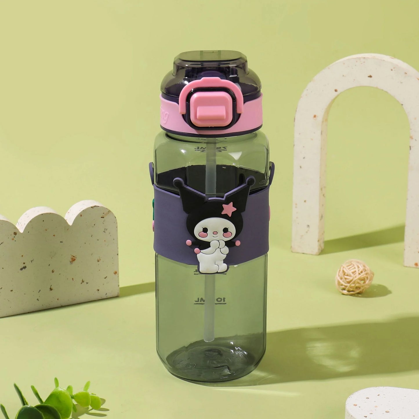 Cute Cartoon Plastic Bottle with Bouncing Lanyard