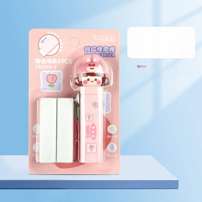Cute Cartoon Retractable Pull n Push Eraser