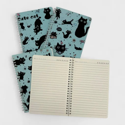 Cute Cat Spiral Binder Notebooks Set