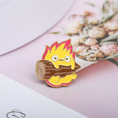 Calcifer Firefighter Elf Brooch