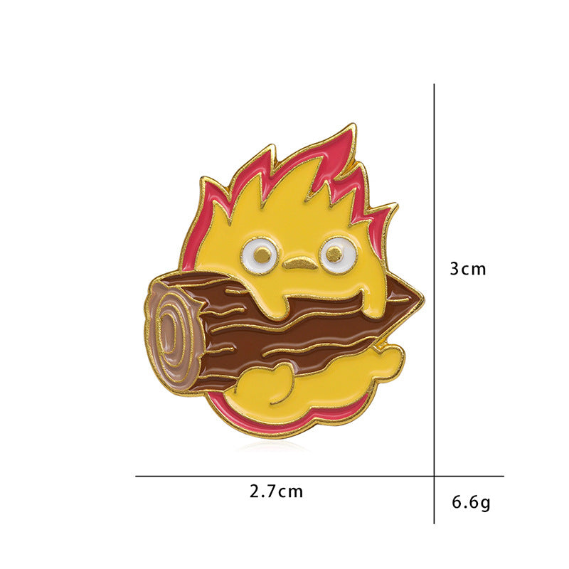 Calcifer Firefighter Elf Brooch