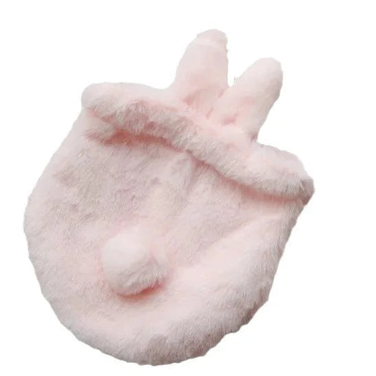 Cute Fluffy Bunny Plush Drawstring Pouch