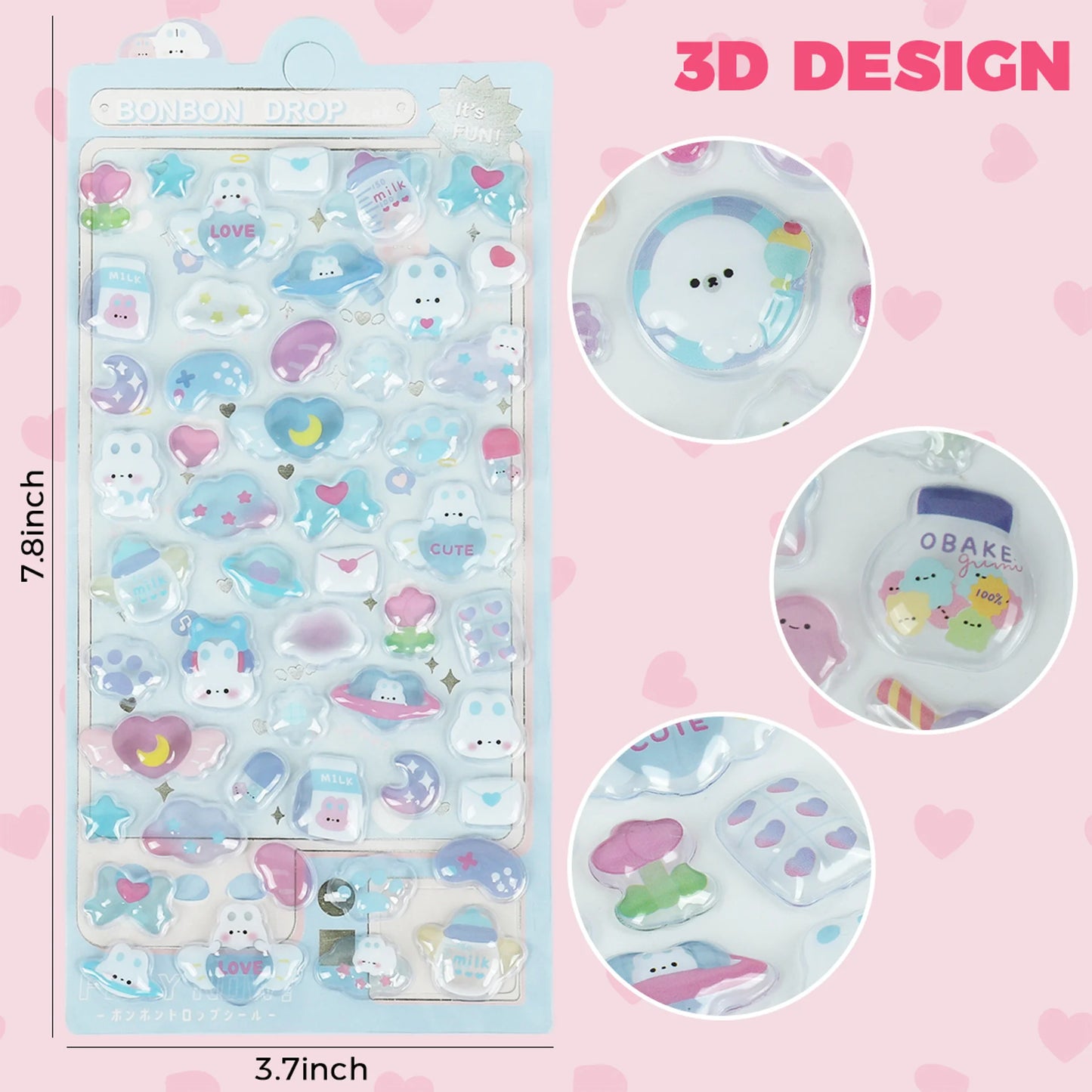 Japanese 3D Puffy Sticker Sheet