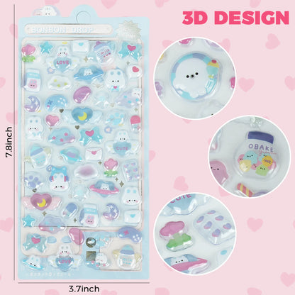 Japanese 3D Puffy Sticker Sheet