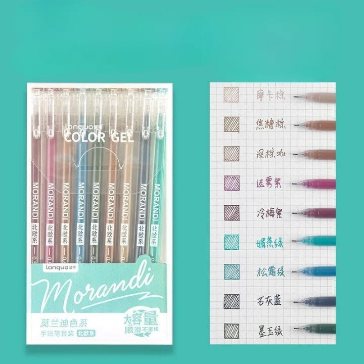 LONGUE Retro Morandi Color Gel Pen Set