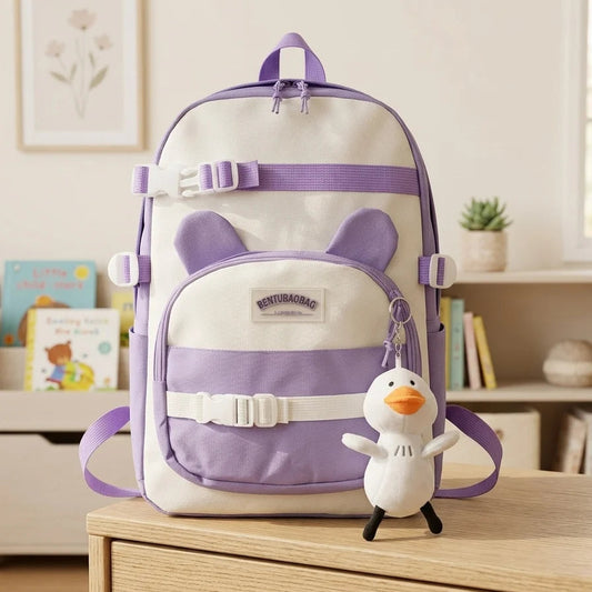 5Pc Bunny and Duck Theme Backpack Set