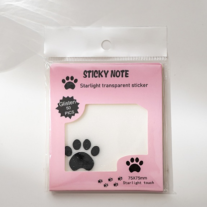 Paw Print Transparent Sticky Notes