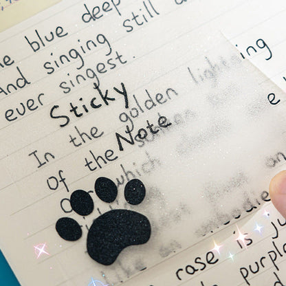 Paw Print Transparent Sticky Notes