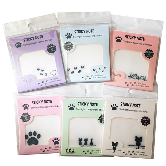 Paw Print Transparent Sticky Notes