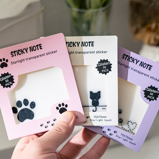 Paw Print Transparent Sticky Notes