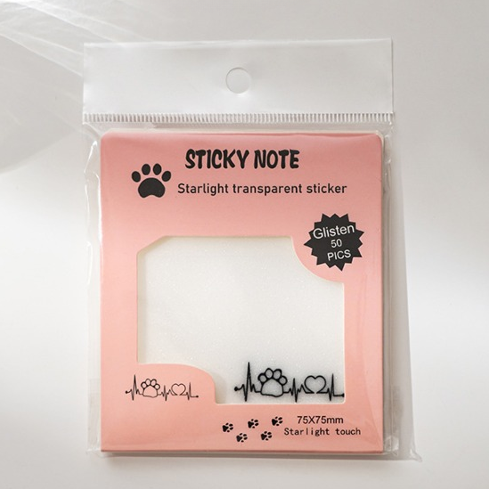 Paw Print Transparent Sticky Notes