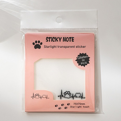 Paw Print Transparent Sticky Notes