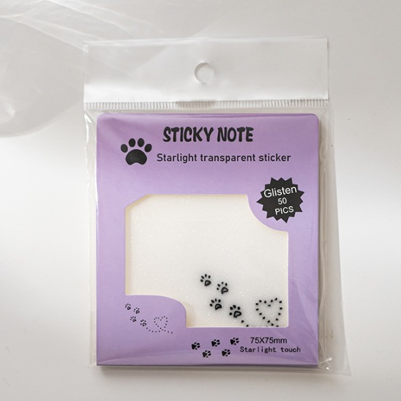 Paw Print Transparent Sticky Notes