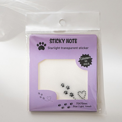 Paw Print Transparent Sticky Notes