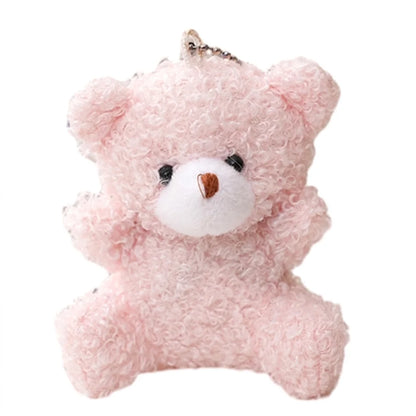 Pink Teddy Bear Plush Keychain