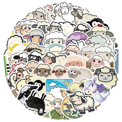 Cute Sheep Cartoon Graffiti Stickers