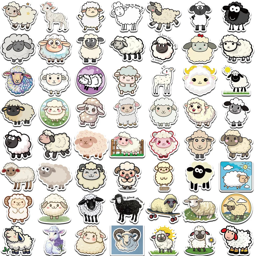 Cute Sheep Cartoon Graffiti Stickers