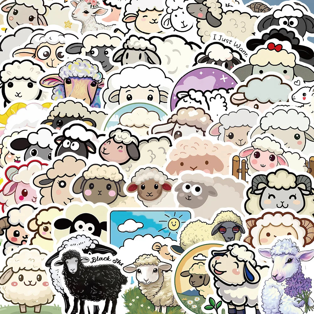Cute Sheep Cartoon Graffiti Stickers