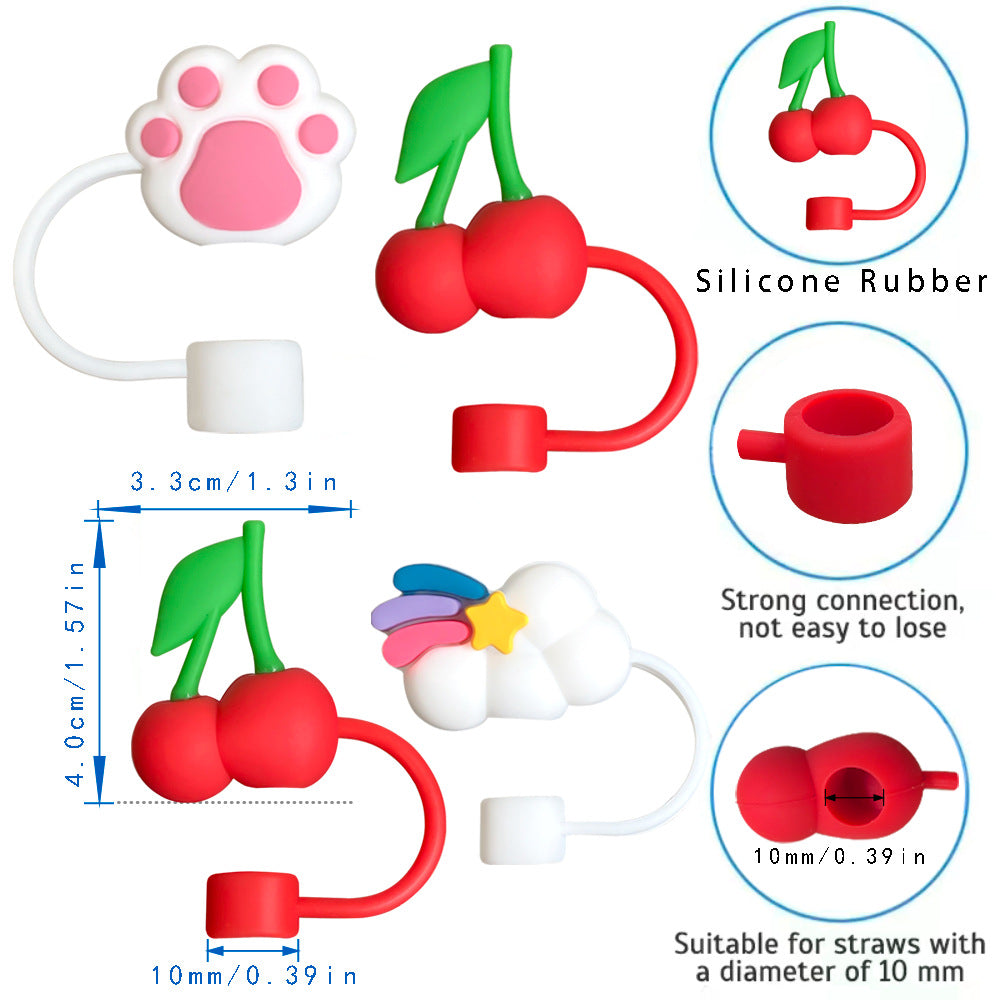 Cute Silicone Straw Covers For Tumbler