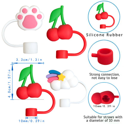 Cute Silicone Straw Covers For Tumbler