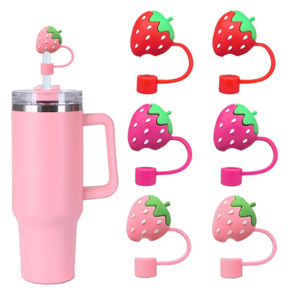 Cute Strawberry Straw Cap for Tumblers