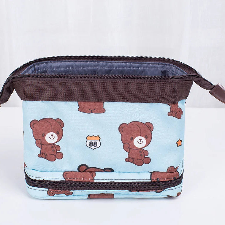 Cute Cartoon  Print Cosmetic Pouch with Zipper