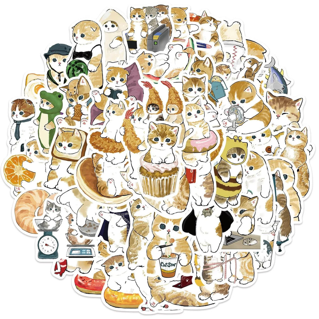Cute Yellow Foresty Cat Decorative Stickers Pack