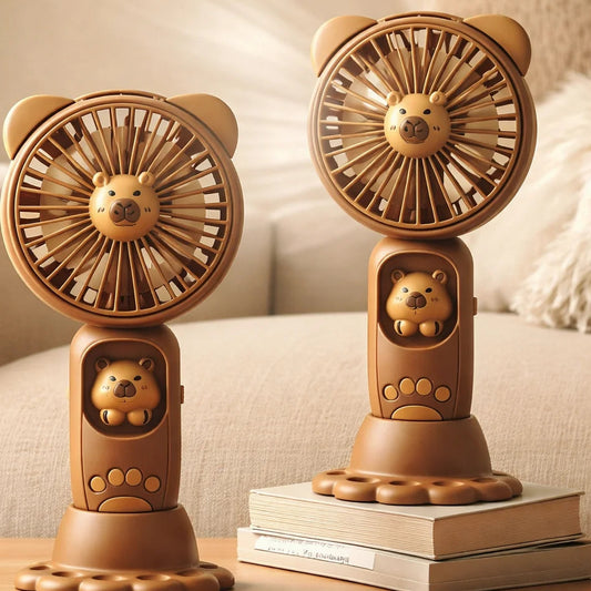 Bear Portable Rechargeable Mini Fan with Light