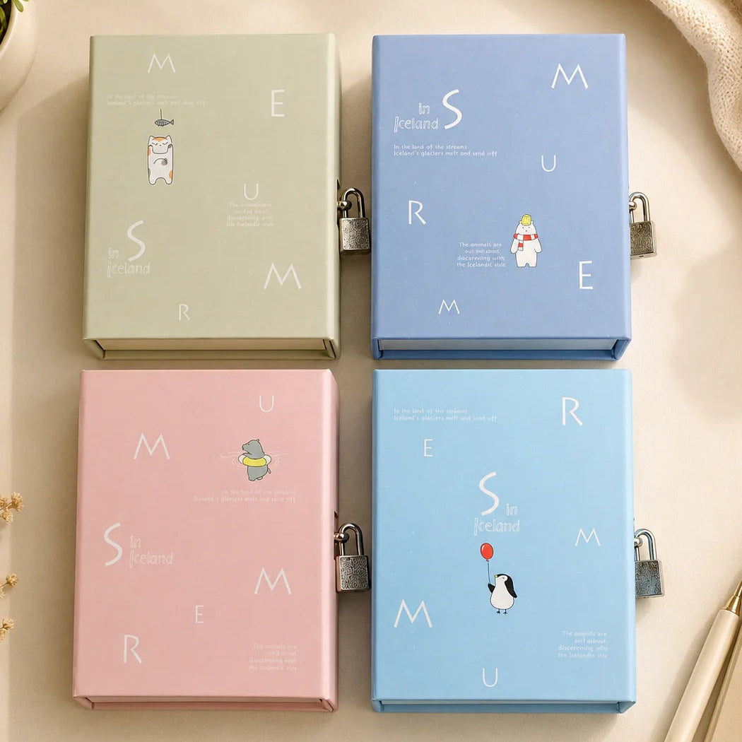 Cute Bears Lock Diary with Planner Pages