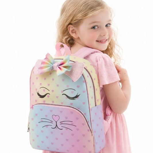 Cute Bow Kitty Bag with Mini Hearts