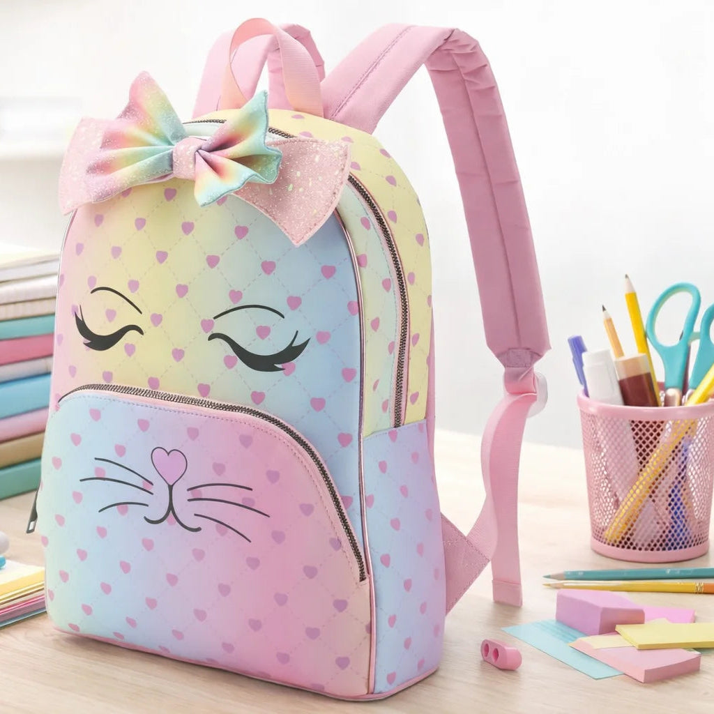 Cute Bow Kitty Bag with Mini Hearts