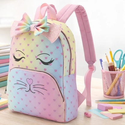 Cute Bow Kitty Bag with Mini Hearts