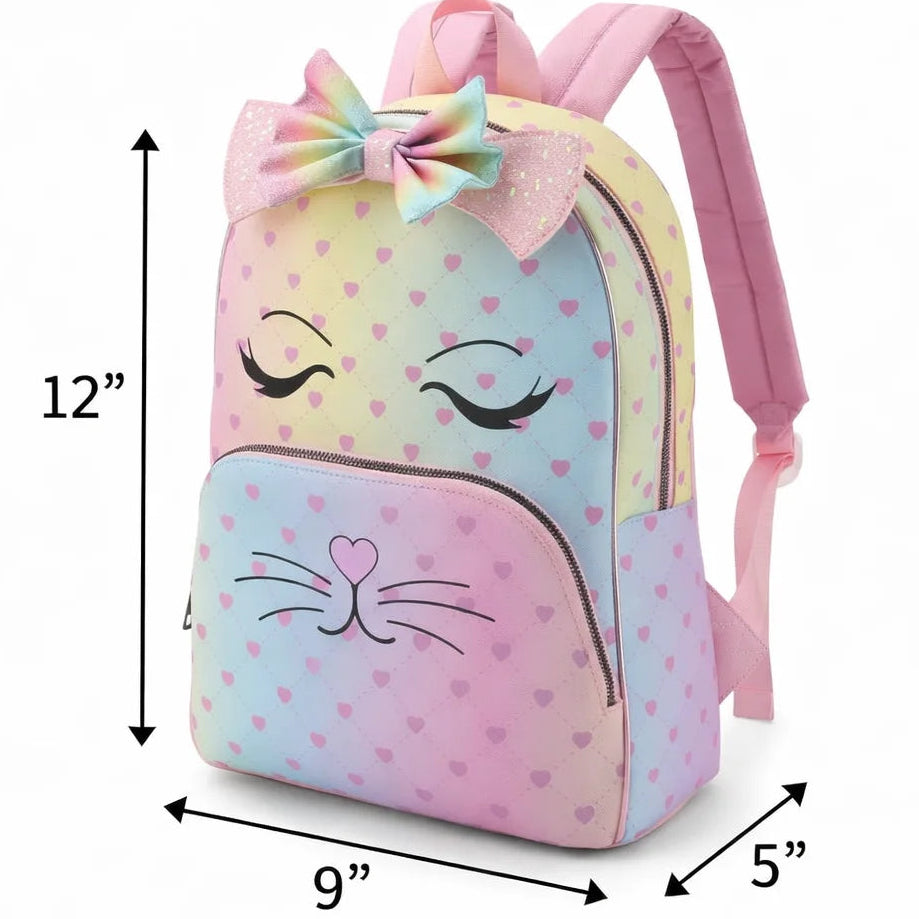 Cute Bow Kitty Bag with Mini Hearts