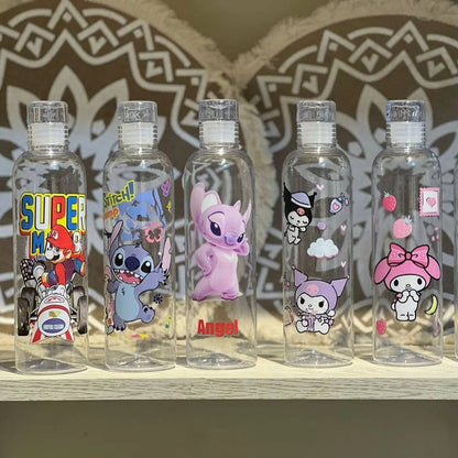 Cartoon Printed Transparent Water Bottle