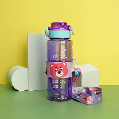 Cute Cartoon Plastic Bottle with Bouncing Lanyard