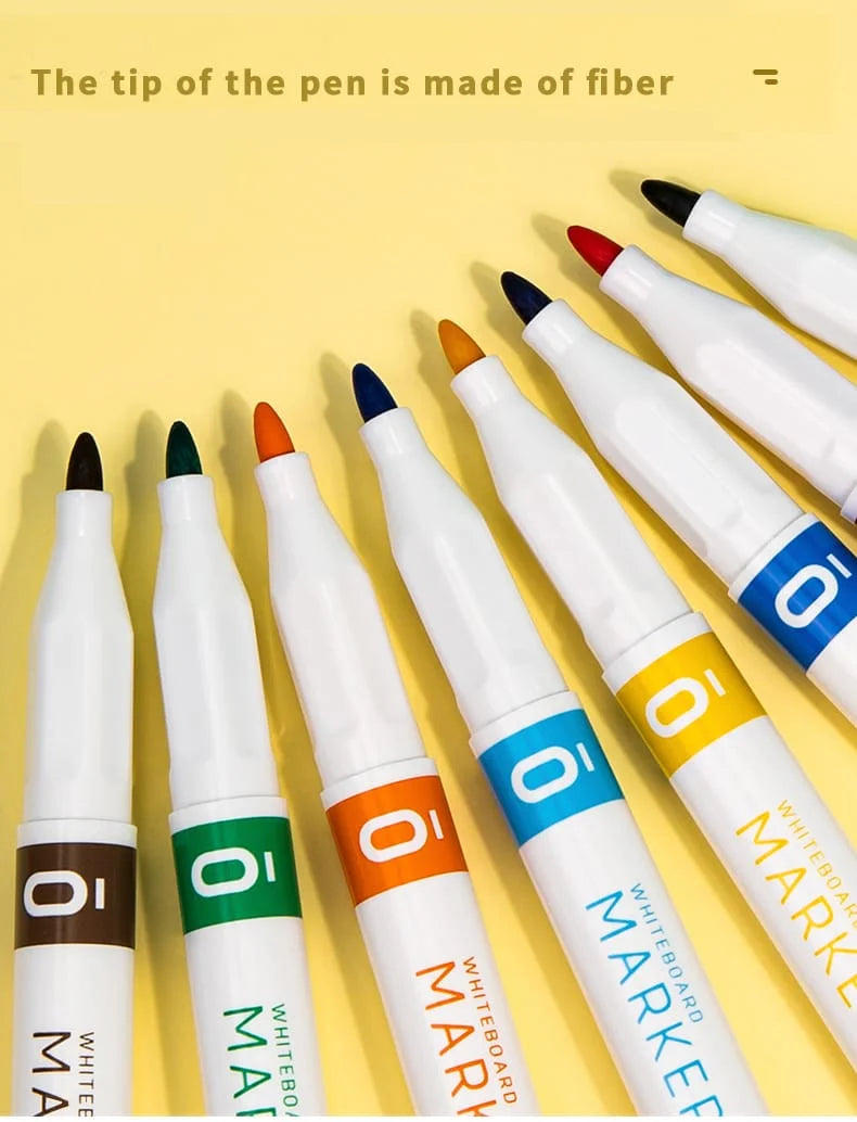 DELI Dry Erase Markers,12 Colors White Board Markers