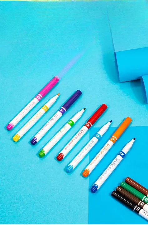 DELI Dry Erase Markers,12 Colors White Board Markers